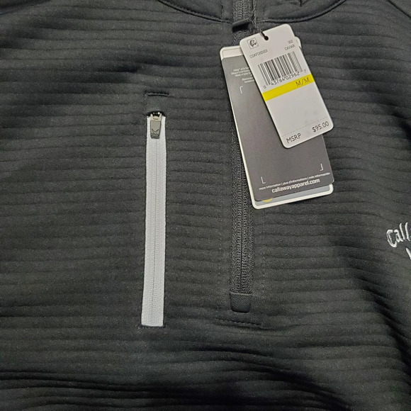 NWT Callaway Men's Textured Stripe 1/4 Zip Golf Pullover Sweatshirt M - Picture 6 of 8